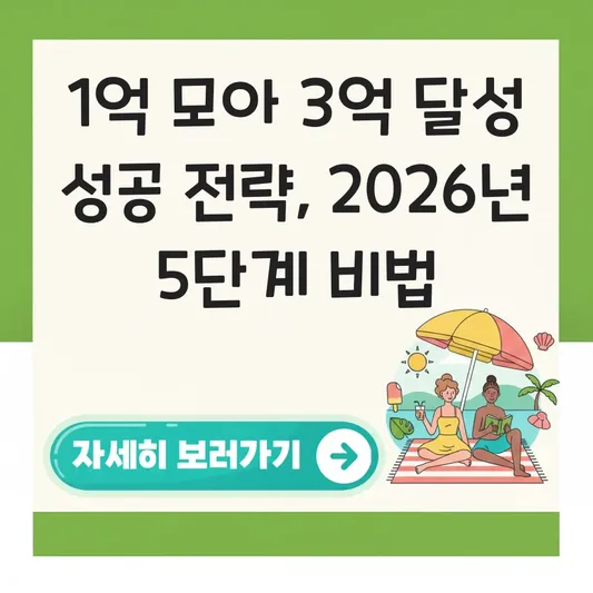 1억 모은 후 3억 달성 성공 전략