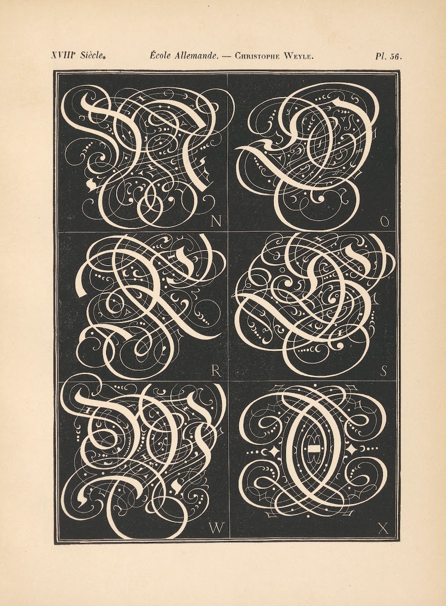 Ecole Allemande  Christophe Weyle  Alphabet initiales gothiques 1895