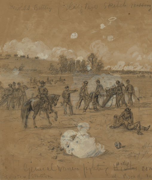 General Warren fighting at Bristoe station 1863