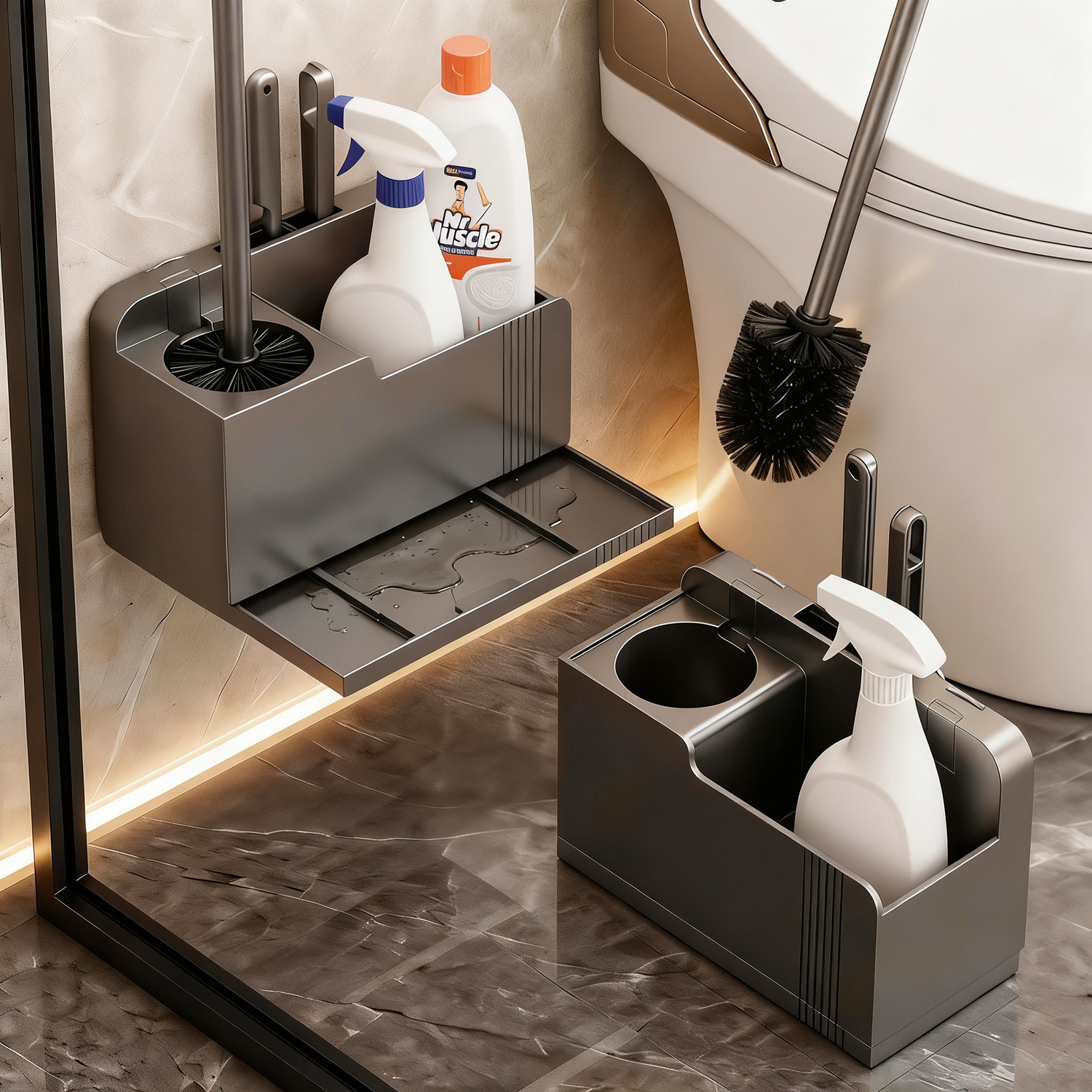 Suction Cup Toilet Brush Wall Holder