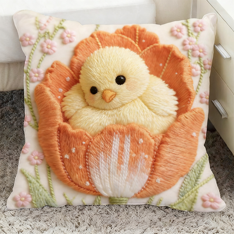 Decorative pillow with flocked fabric, 40–45 cm