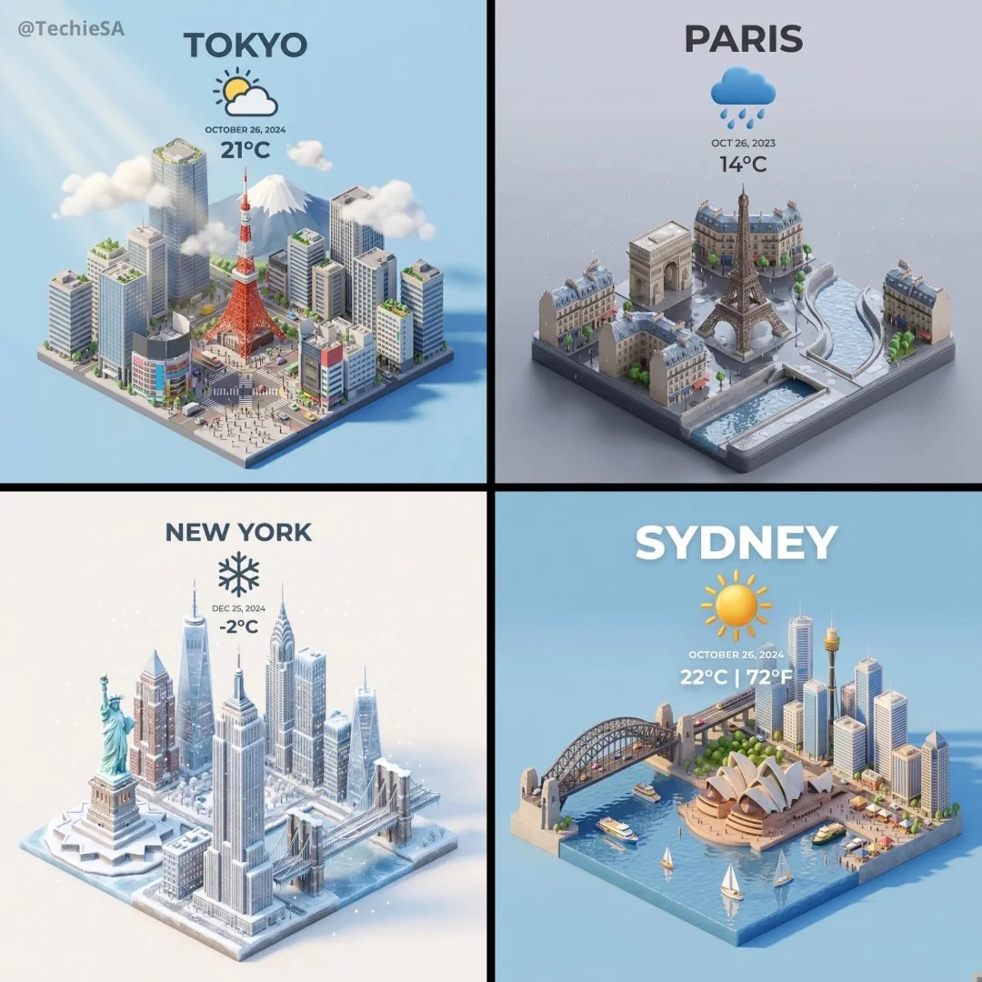 Escena de dibujos animados en miniatura 3D isométrica de 45° vista desde arriba.