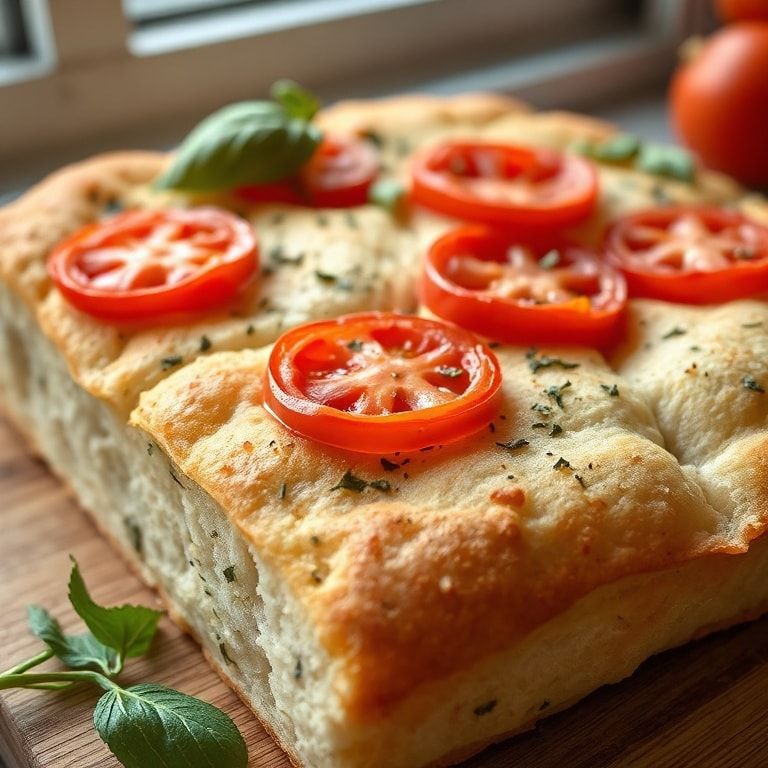 Margherita Focaccia Bread (Authentic Italian Flavor) – Easy Homemade Sheet-Pan Pizza finished