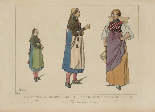 Paysannes du canton de Zurich Laitière dOberhasli conton de Berne 1869