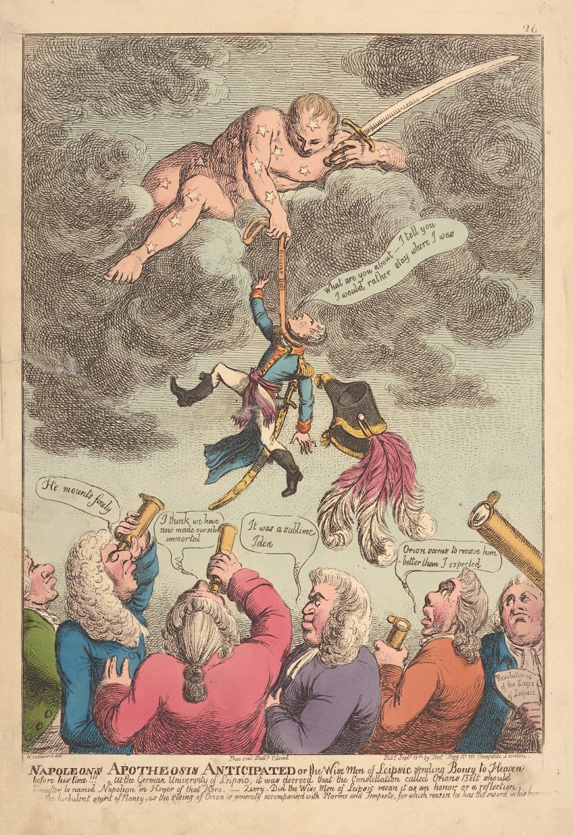Napoleons apotheosis anticipated or the wise men of Leipsic sending Boney to hea