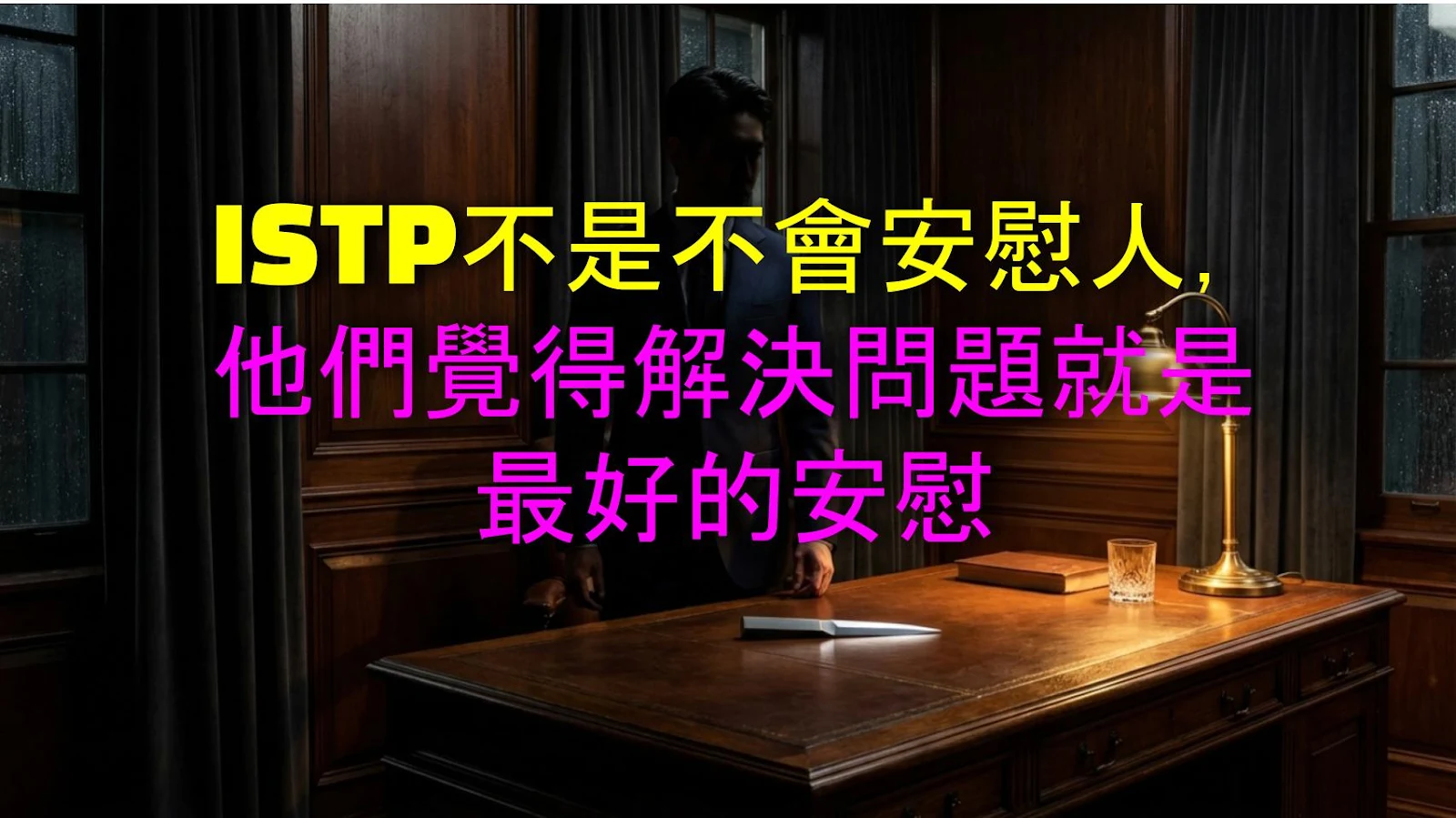 ISTP不是不會安慰人，他們覺得解決問題就是最好的安慰