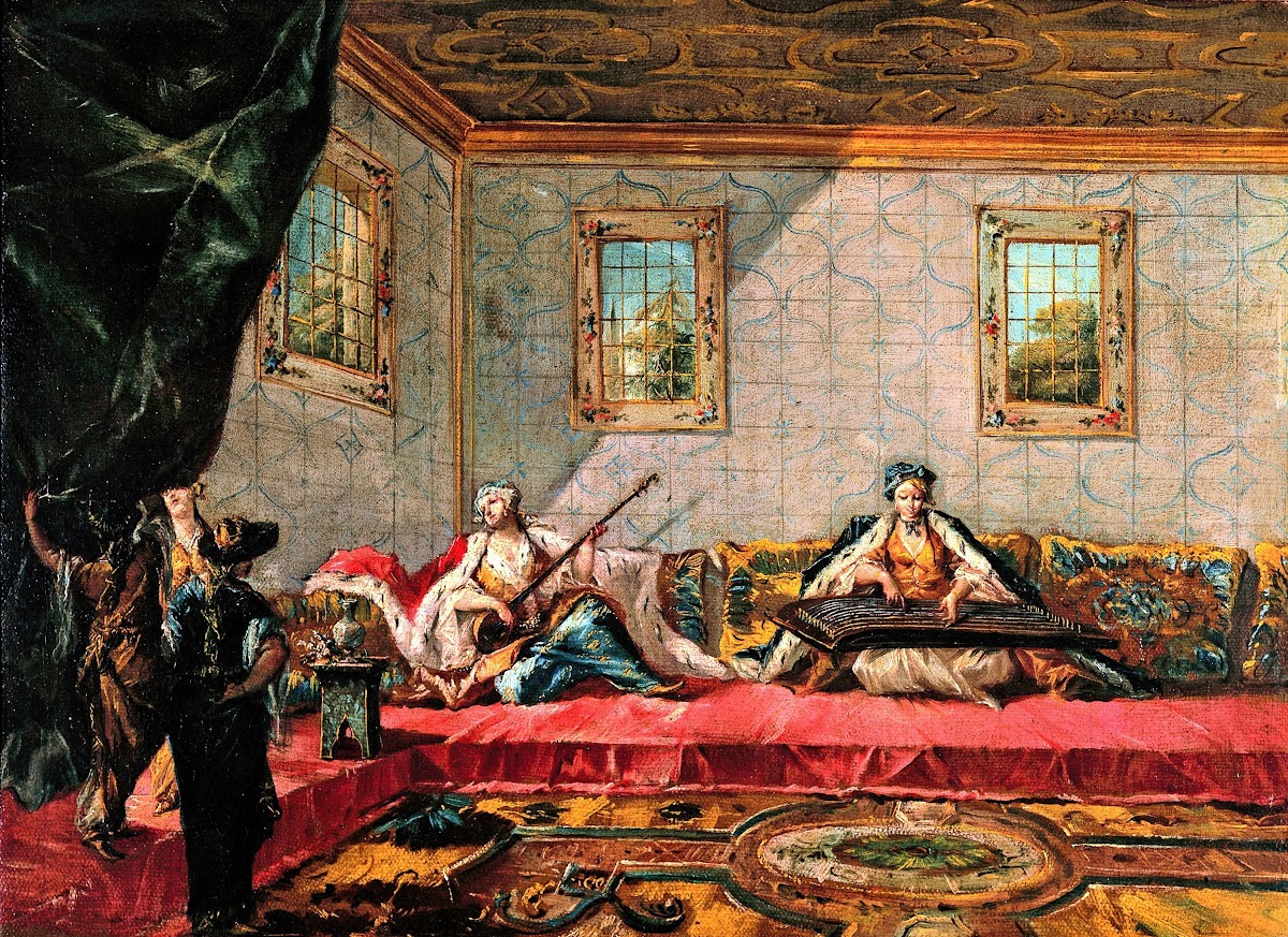 Two Odalisques Playing Music in the Harem 1742