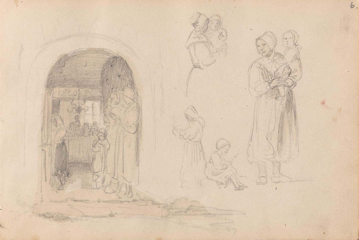 Gudstjeneste figurstudier 1852