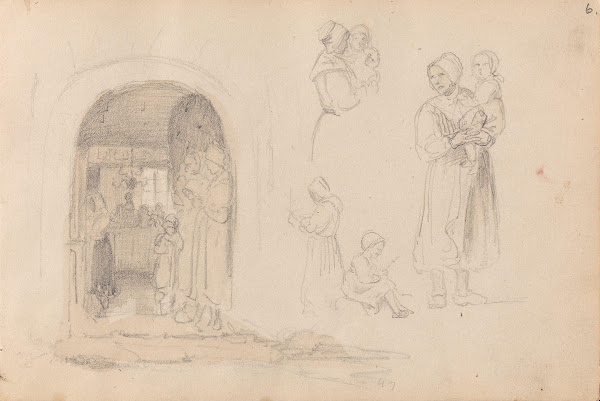 Gudstjeneste figurstudier 1852