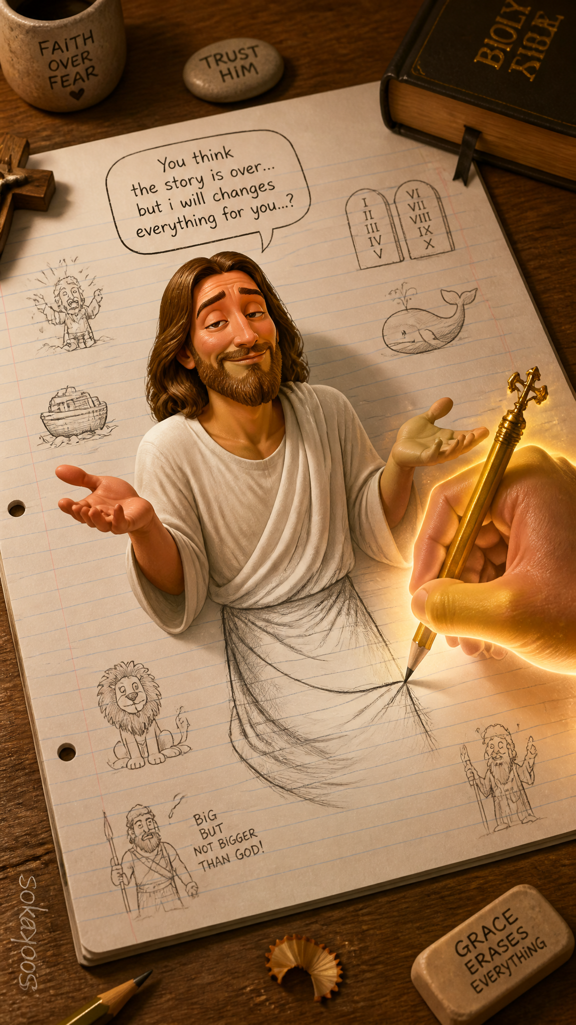 Una obra de arte humorística y exagerada que muestra