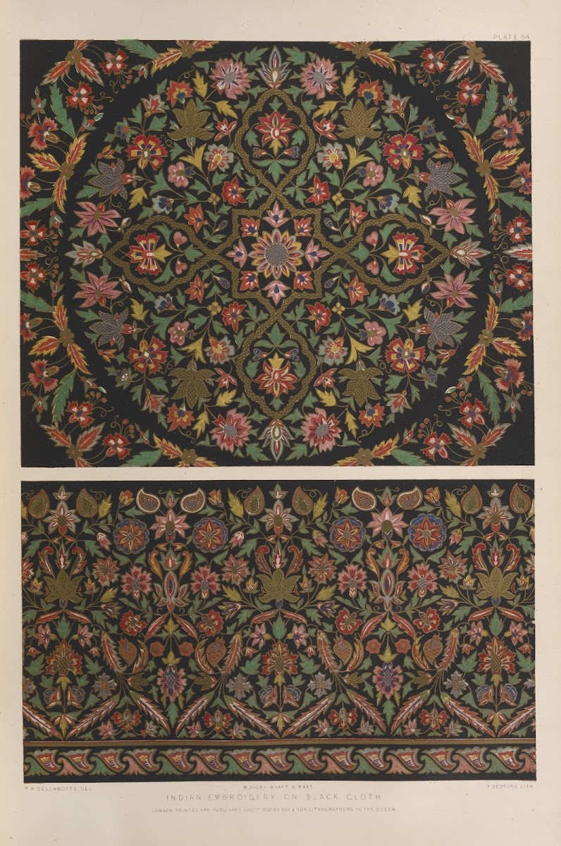 Indian embroidery on black cloth 1851   1853