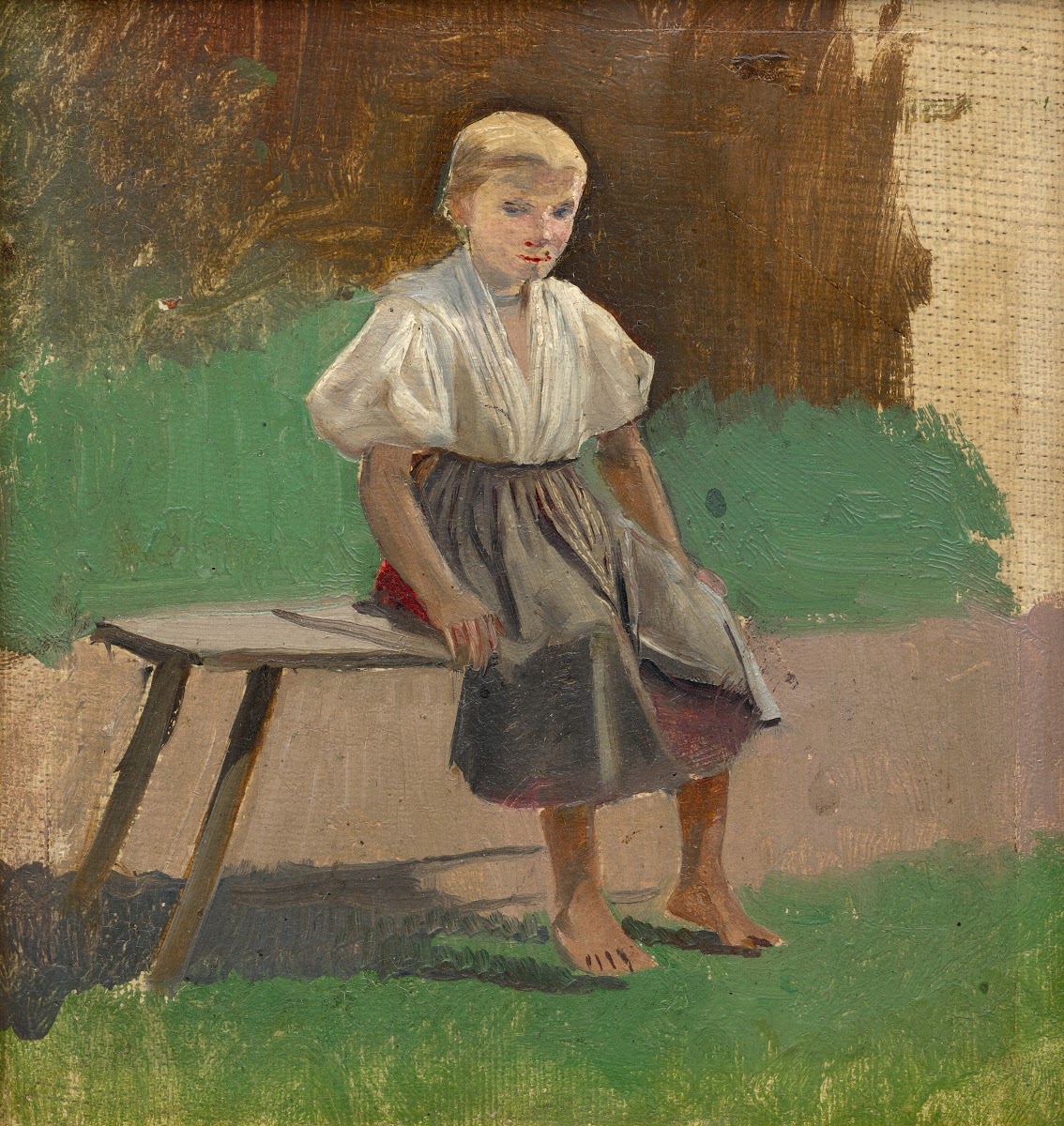 Study of a Seated Peasant Girl 18801900
