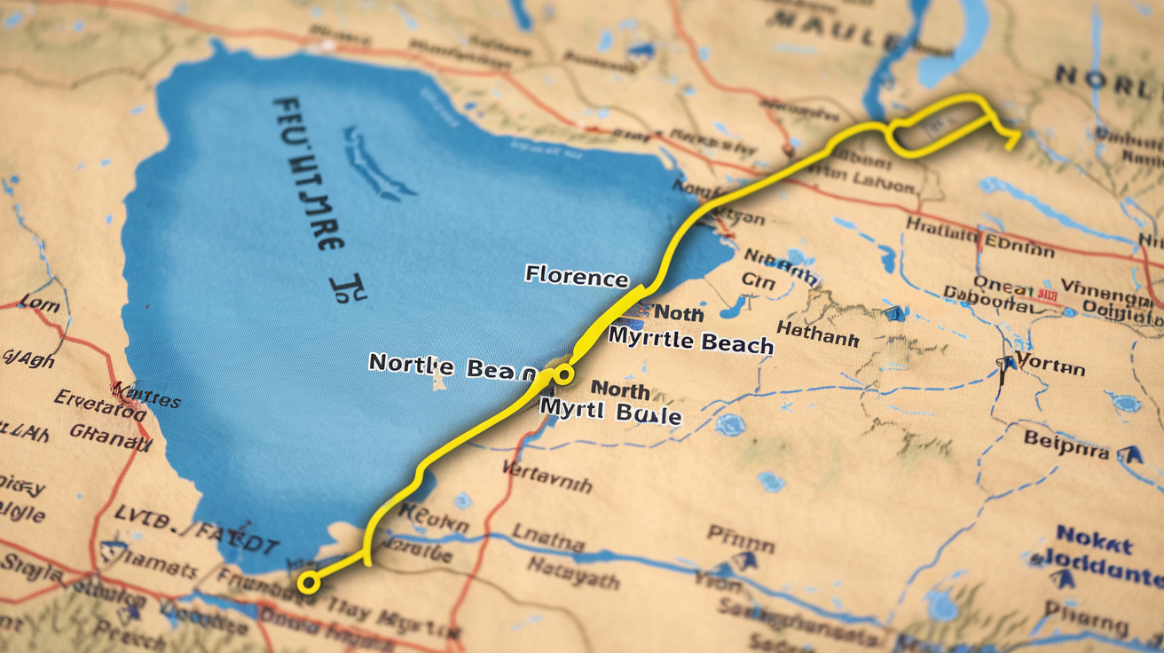 Distance from Florence SC to North Myrtle Beach