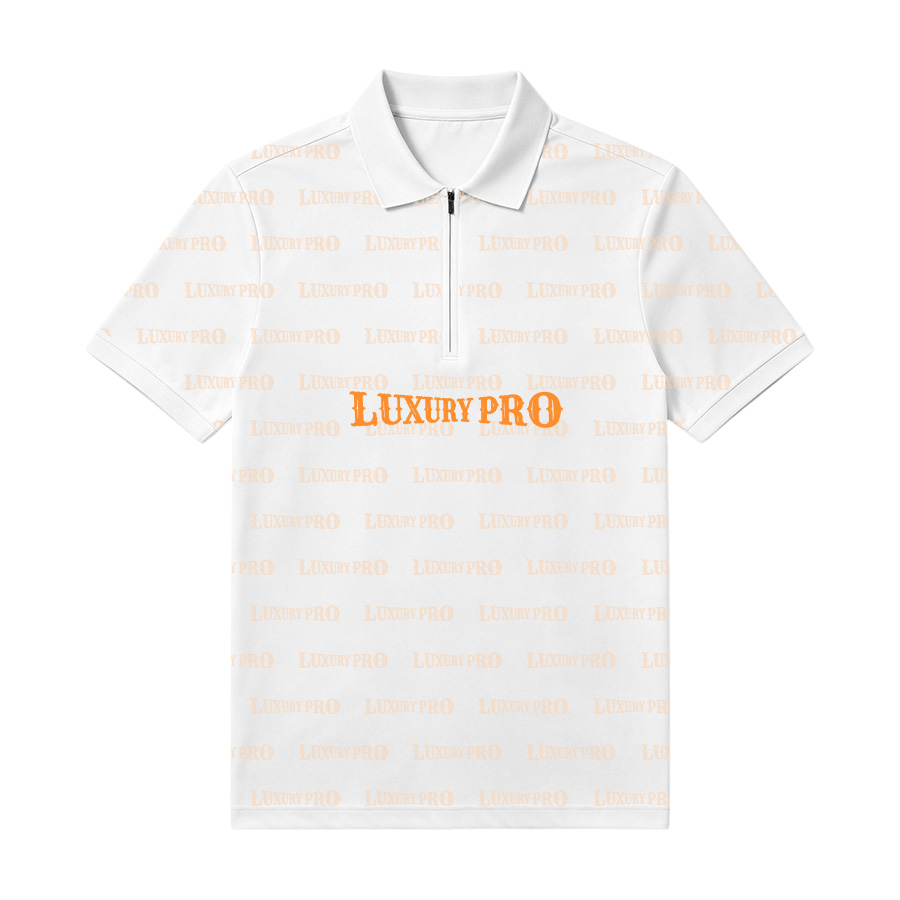 AOP Generic Zip‑Up Short‑Sleeve Polo‑180G Bird's‑Eye Fabric