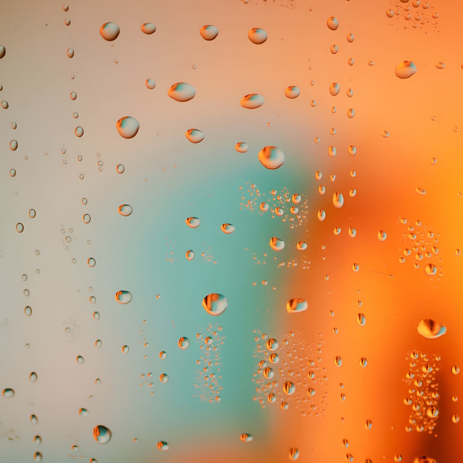 Download Water Droplets, Glass, Abstract, Orange 2K iPhone