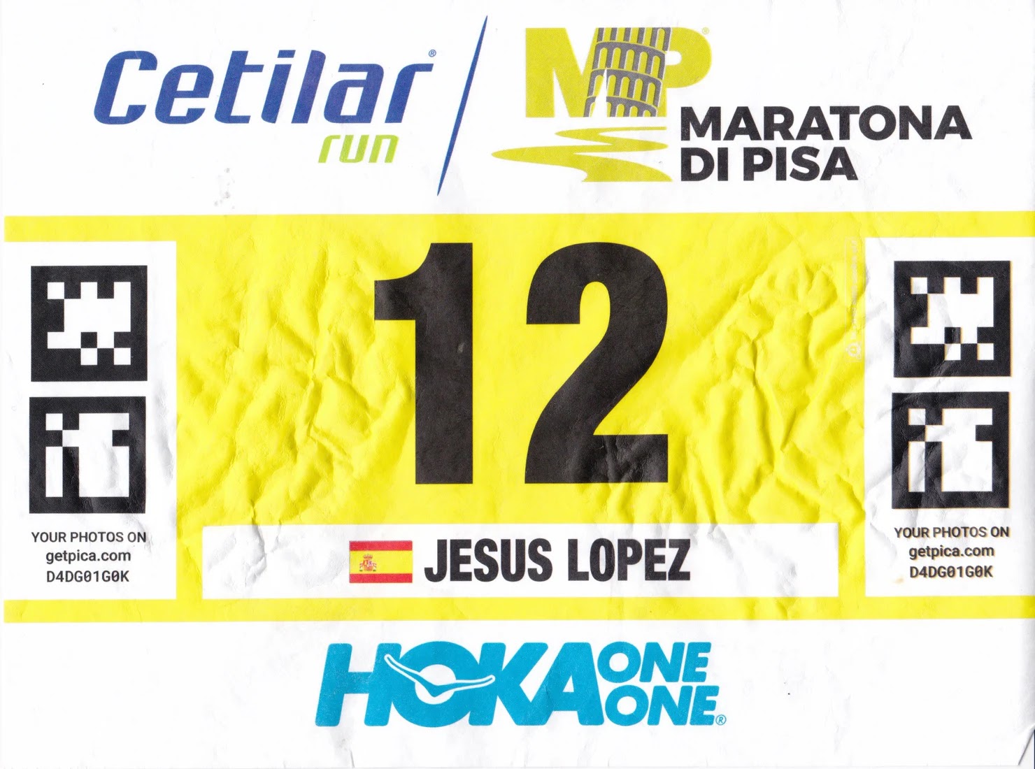 Dorsal de Pisa Marathon