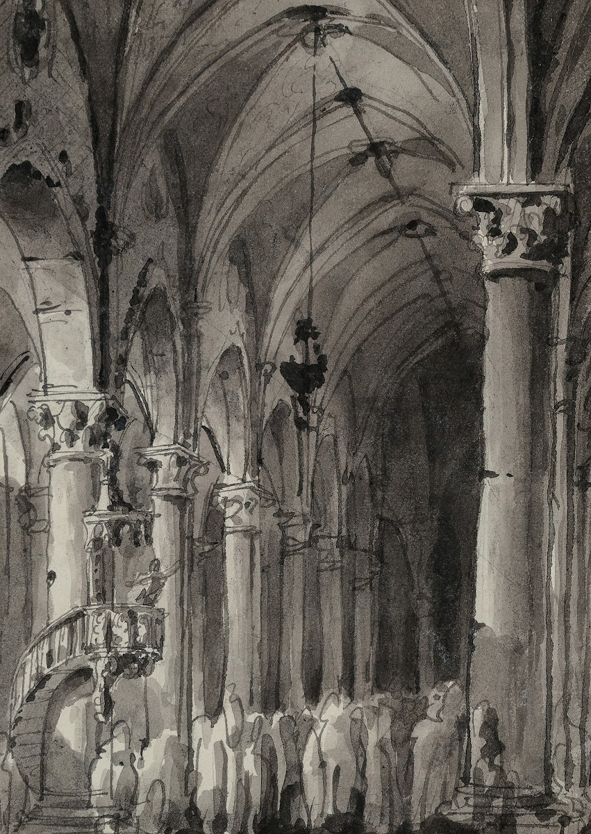 Sermon in a Gothic church