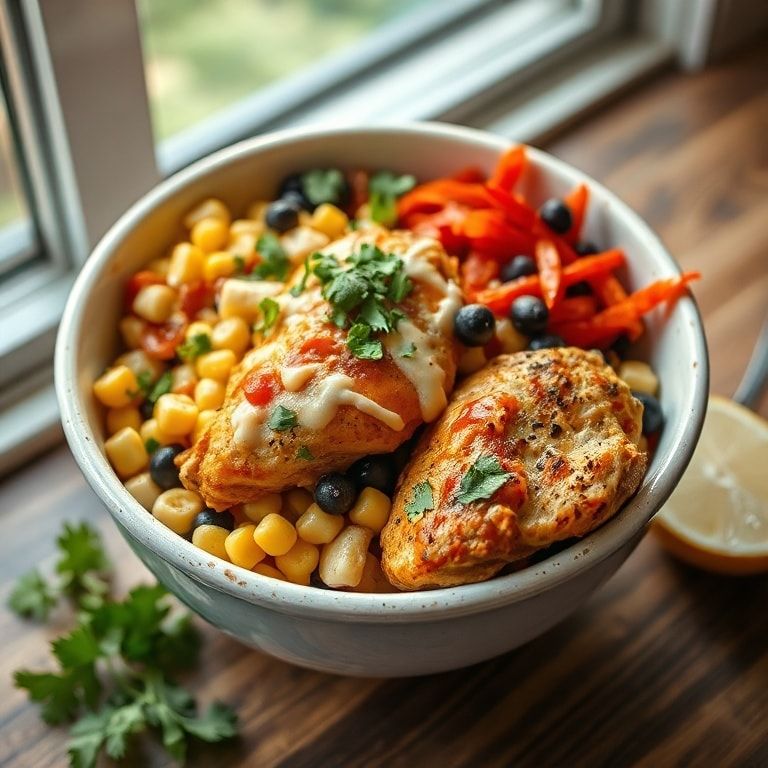 Easy Chipotle Chicken Bowl with Black Beans and Corn – Quick, Flavorful & Budget-Friendly