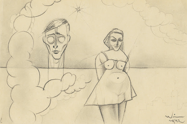 Ohne Titel Selbstbildnis und Frauenfigur 1942