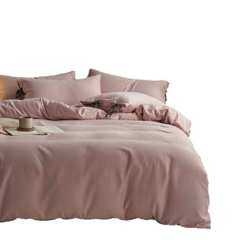 Cotton Bedding Set, 4-piece, Two-tone