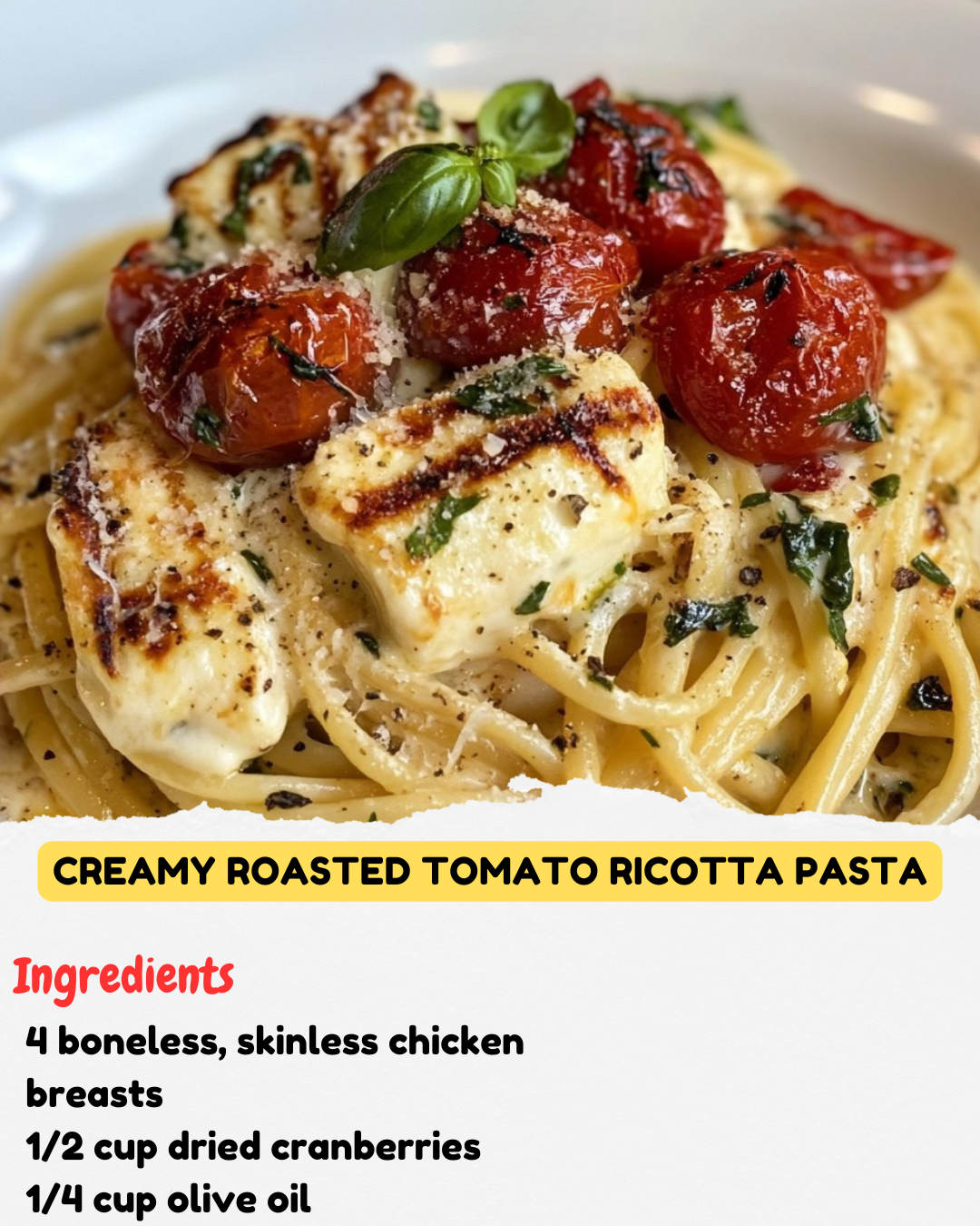 Creamy Roasted Tomato Ricotta Pasta