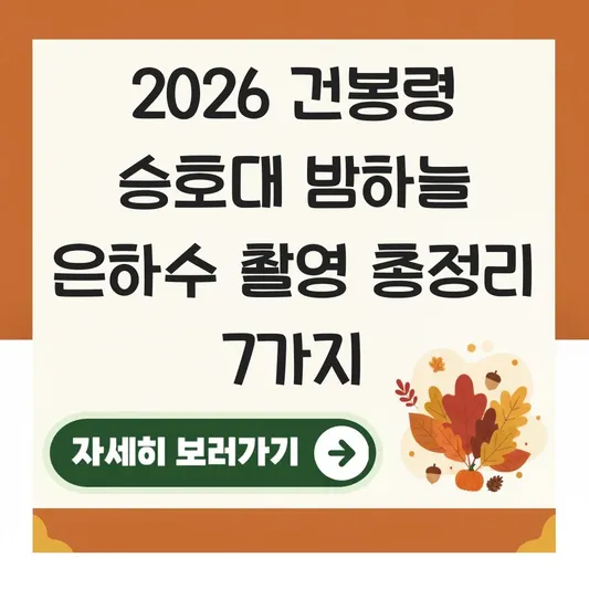 건봉령 승호대 밤하늘 은하수 촬영