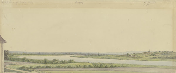 View from Rüsselsheim across the Main to Mainz and Hochheim May 17 1829