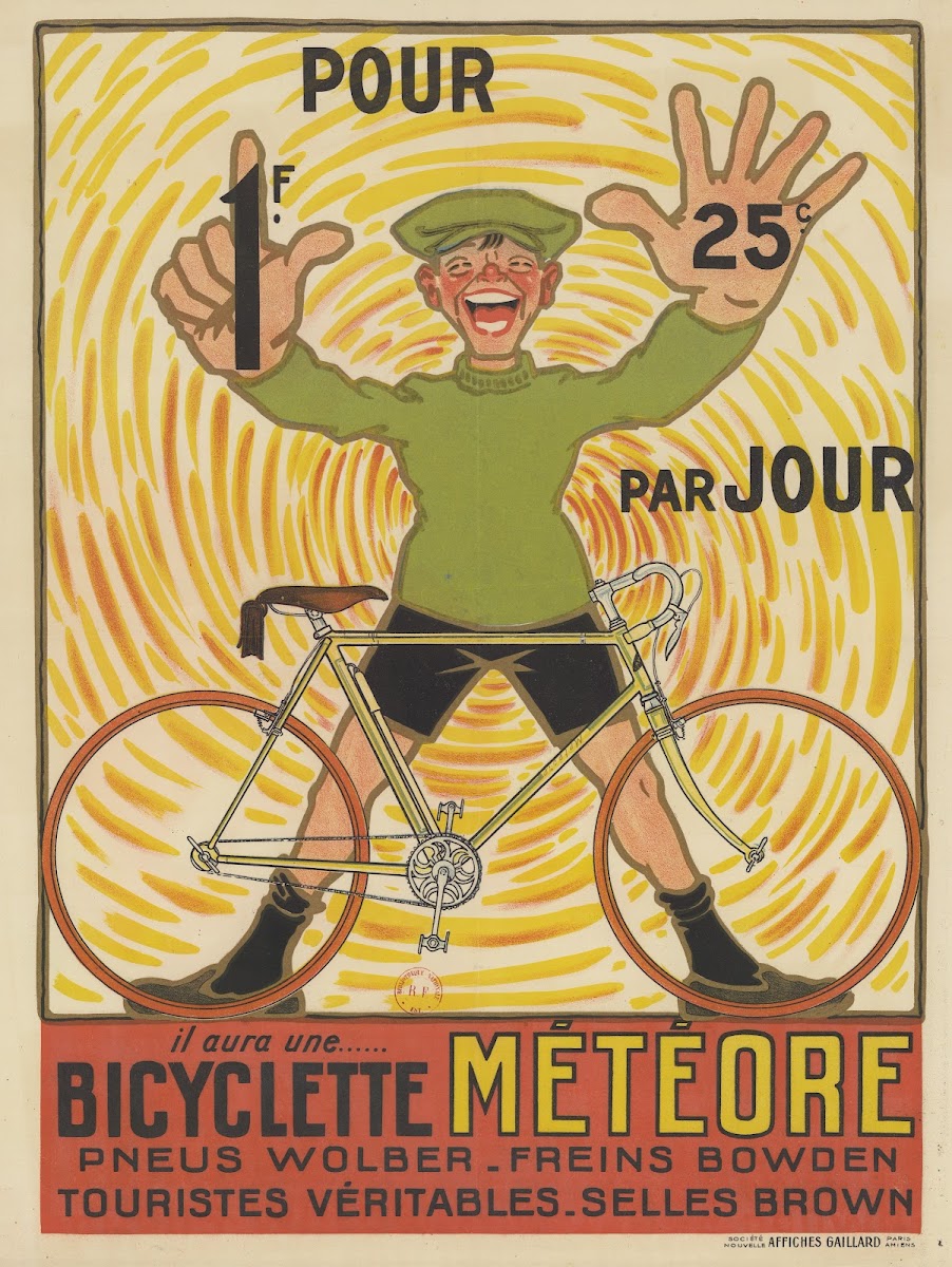 Pour 1f 25c par jour il aura une bicyclette Météore 1926