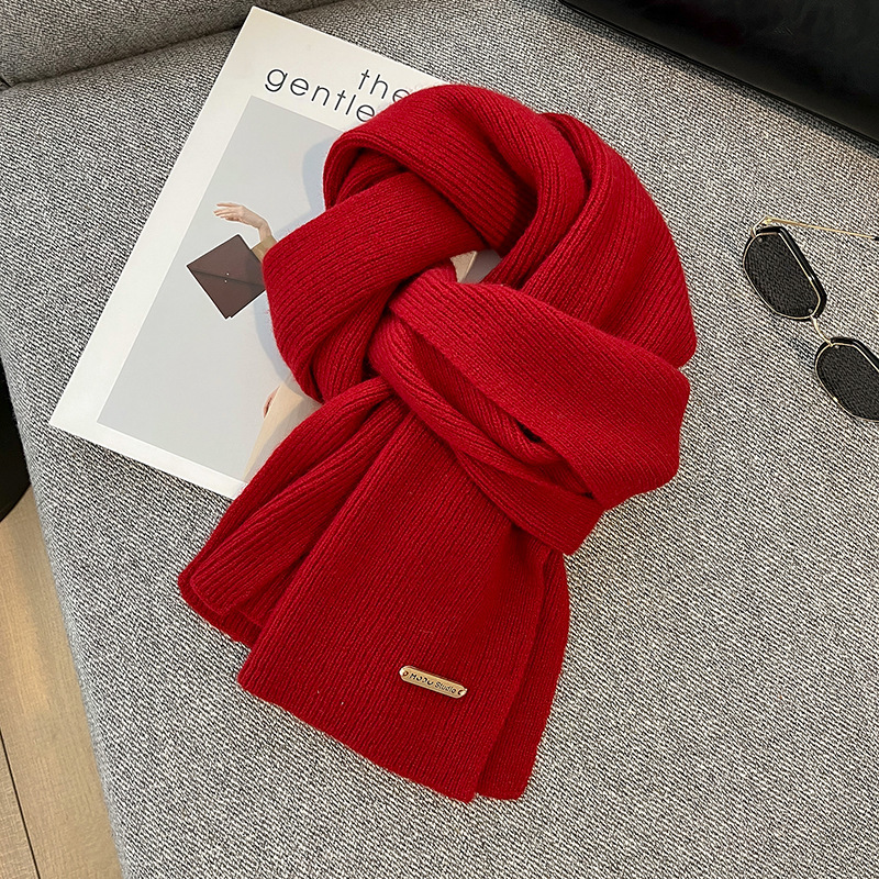 Cashmere Wool Scarf, knitted, 160x30cm