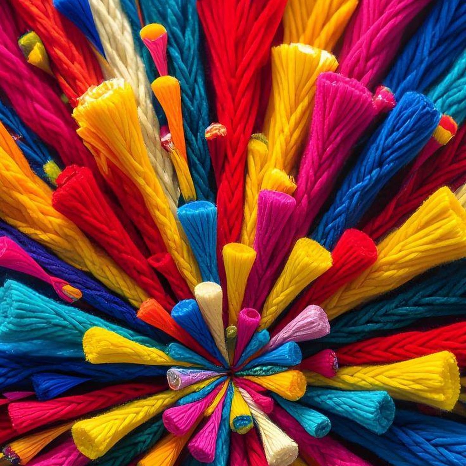Download Colorful Burst of Textured Threads iPhone