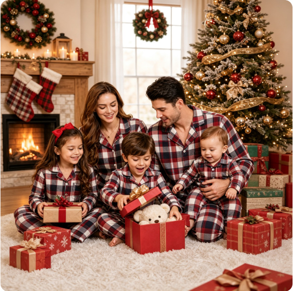Family Pajama Set, Checkered