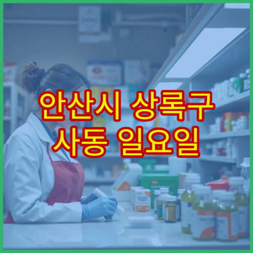 안산시 상록구 사동 일요일 약국 당번약국 운영 정보 및 영업시간 안내