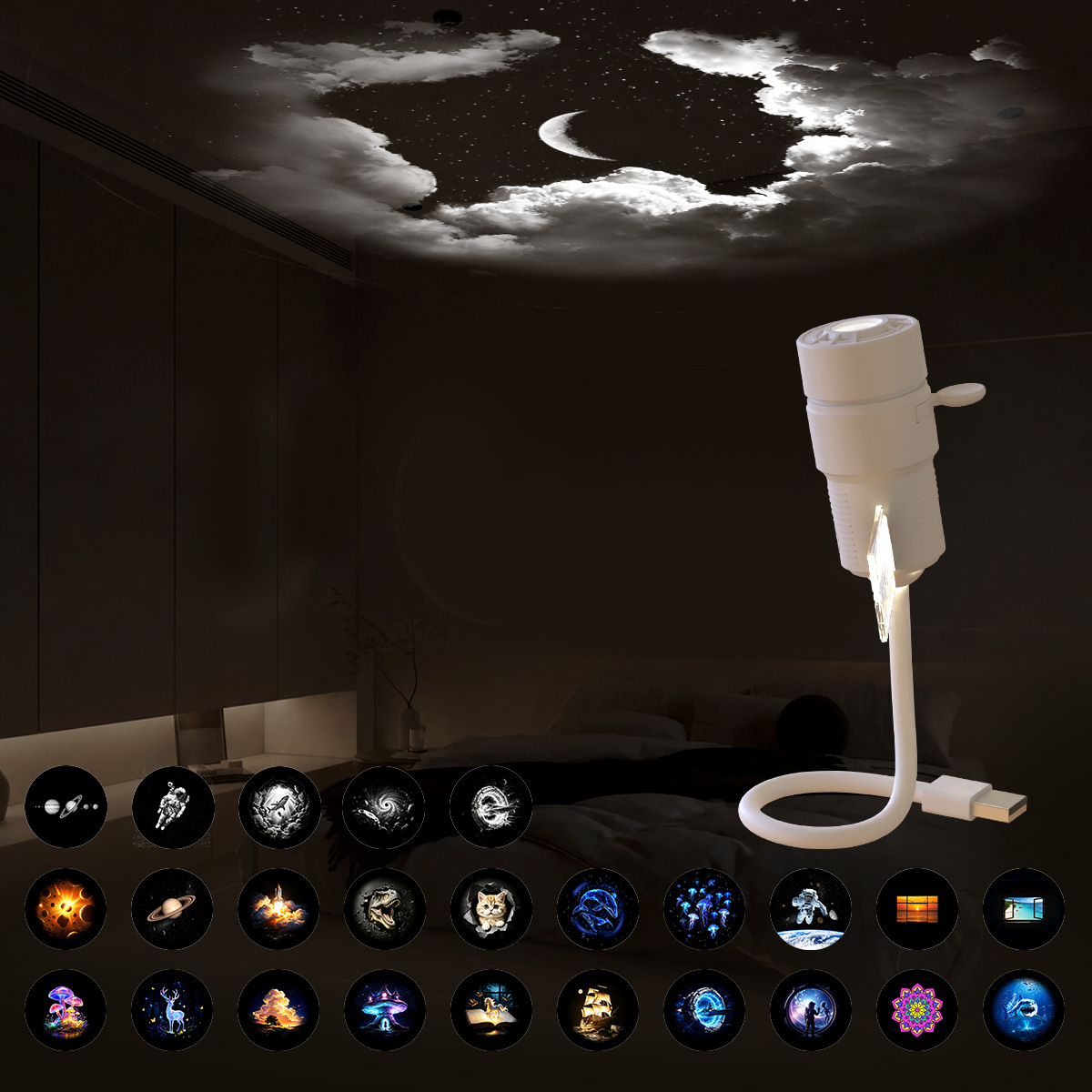 USB Starry Sky Projection Light for Car and Home