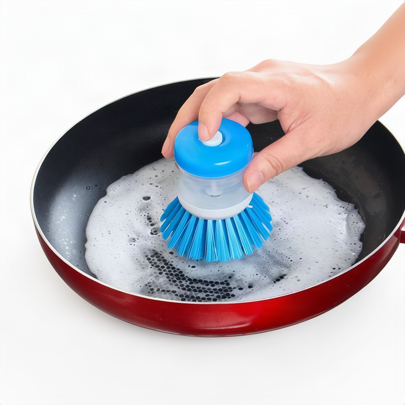 Spülbürste mit Seifenspender zum Drücken