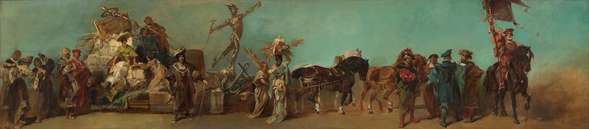 Entwurf zum Festzug 1879  Die Genossenschaft der Großhändler 1879