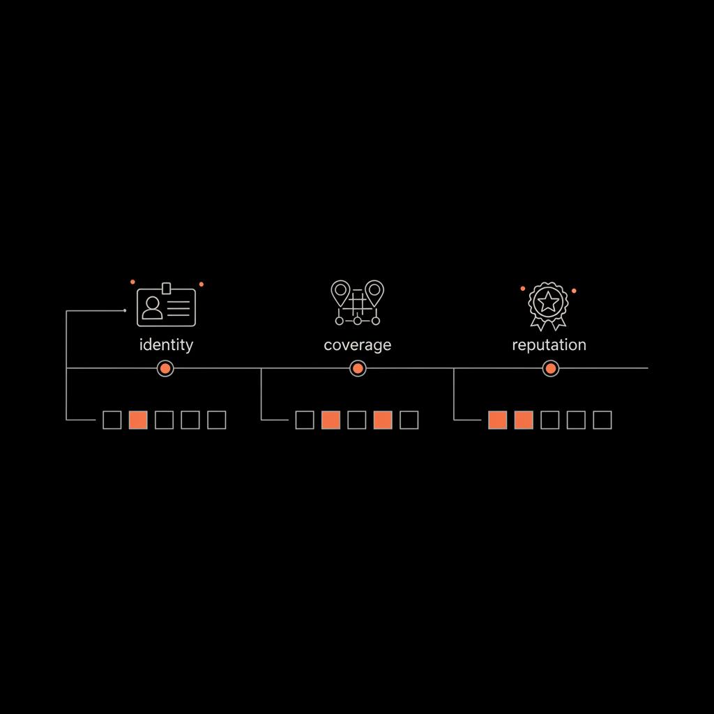 Minimal 2D vector timeline infographic of a 12-week verification plan (identity, coverage, reputation) in Social Success Hub colors — Why is my Instagram not eligible for verified?