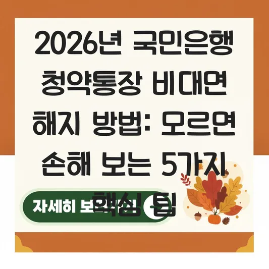 국민은행 청약통장 비대면 해지 방법 및 준비물 단계별 안내 대표 이미지