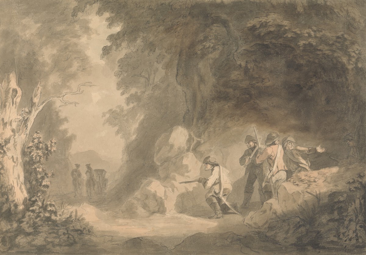 Continental Scene  Brigands in Ambush Awaiting a Coach 1777