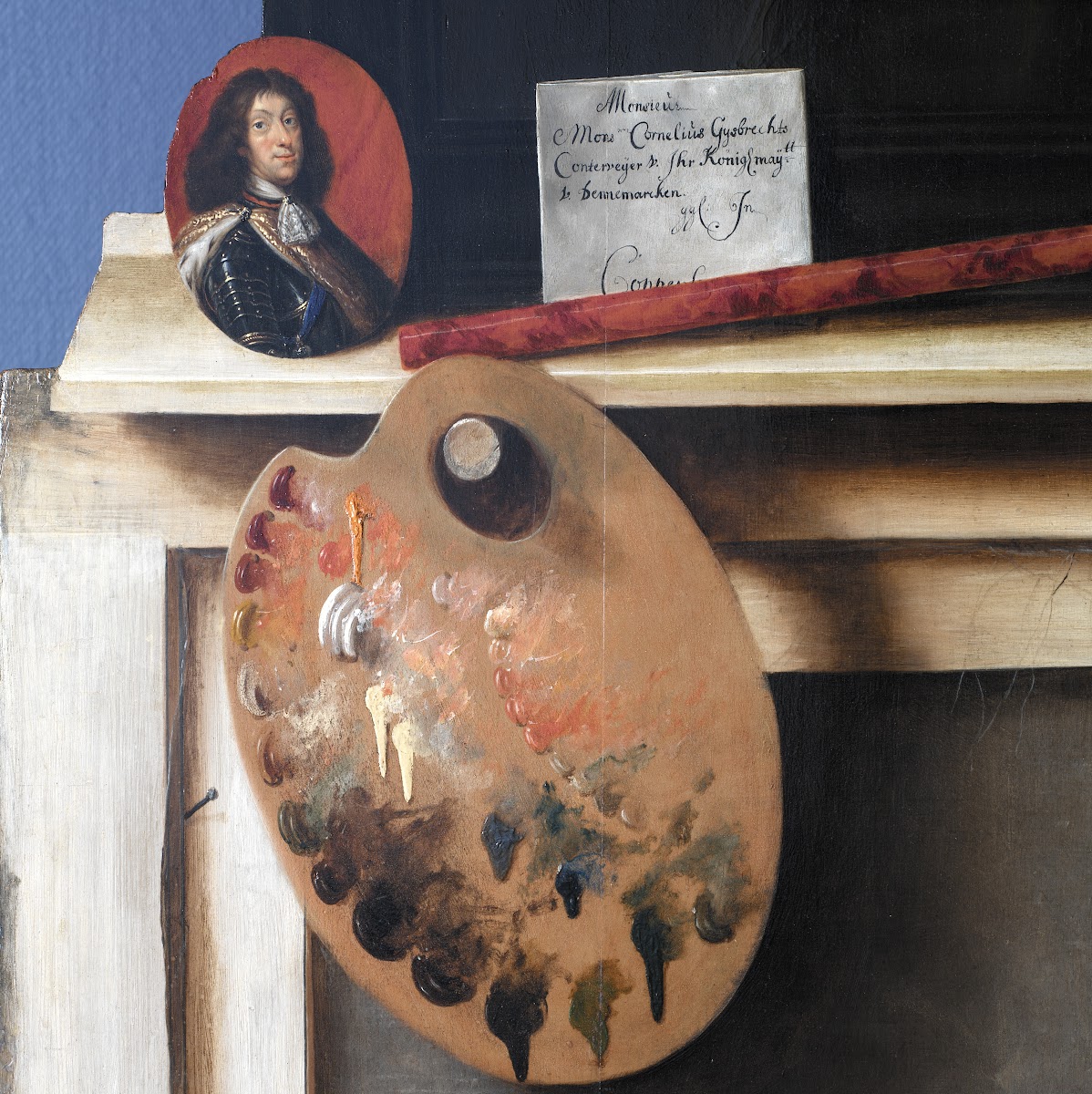 Cut Out Trompe Loeil Easel With Fruit Piece 1670  1672
