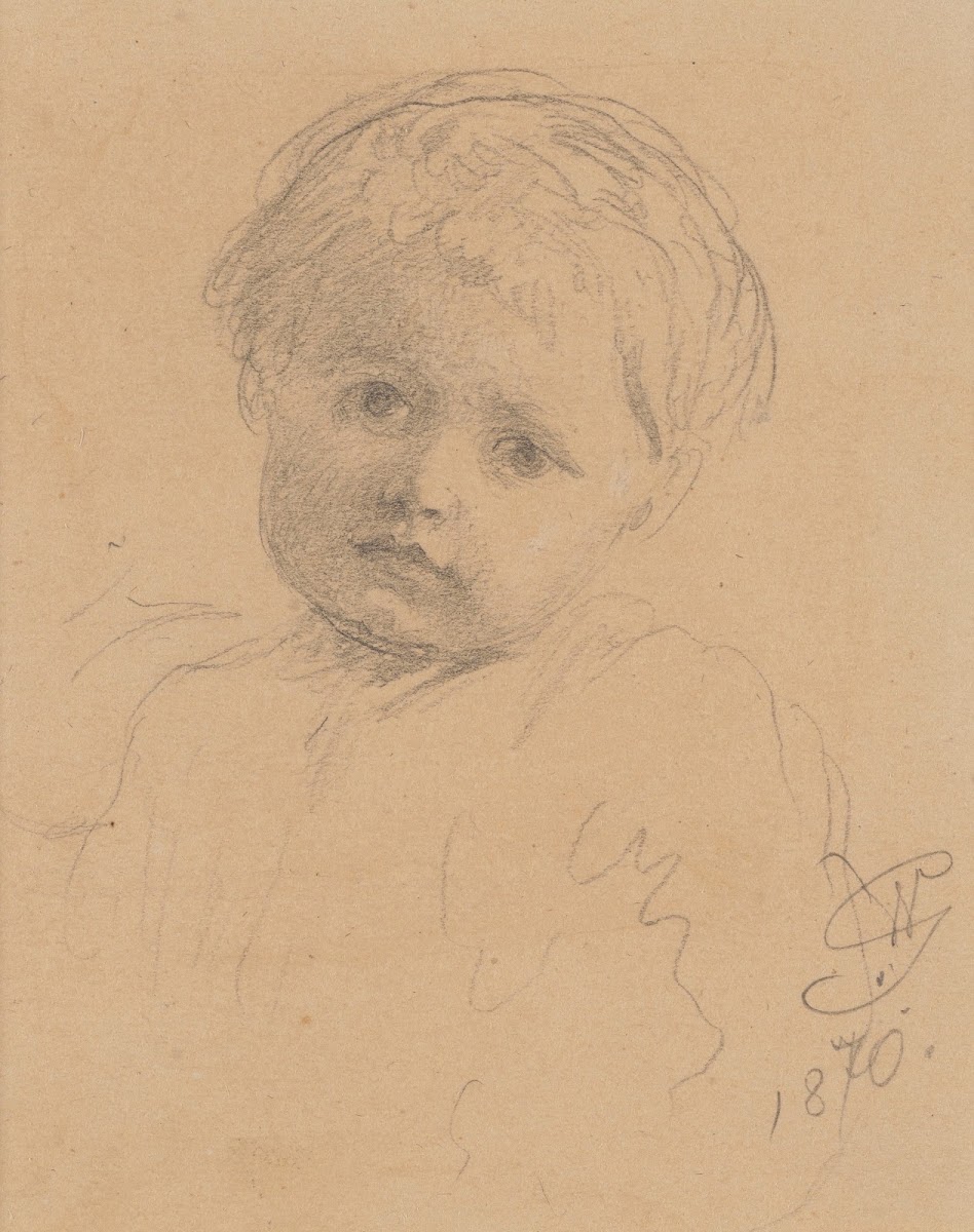 Study of a Childs Head 1870