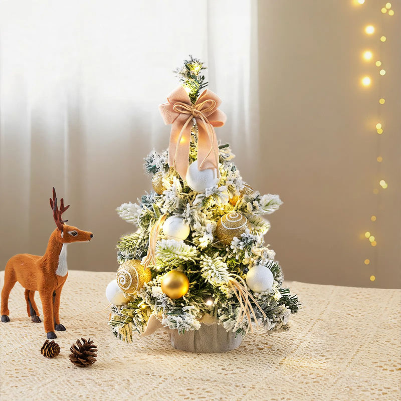 Mini Christmas Tree with Bow Decoration, PVC