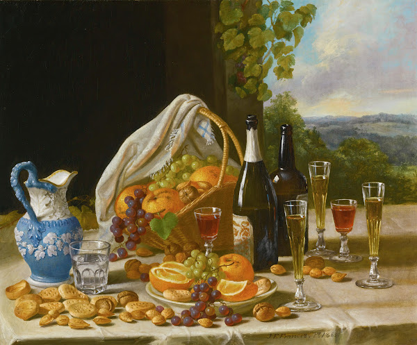 Still Life With Wine And Fruit 1863