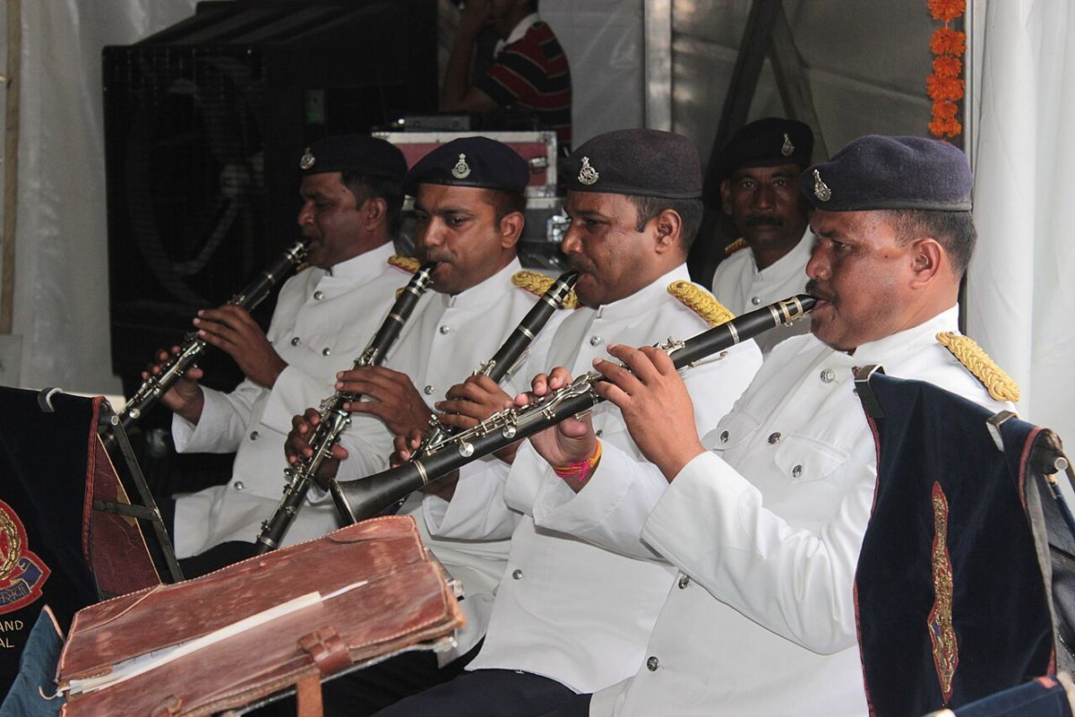 मध्यप्रदेश पुलिस बैंड का प्रदर्शन, यह फाइल फोटो 2017 के एक पुलिस समारोह की है