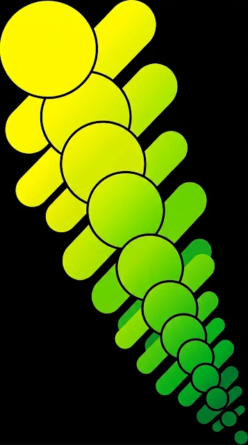 Minimalist Abstract Yellow and Green Gradient Diagonal Shapes