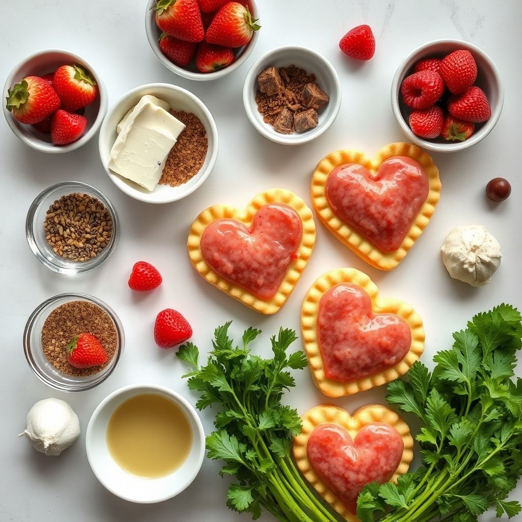 Ingredients for Easy Strawberry Cream Cheese Heart Danishes for Brunch (Made in 40 Minutes!)