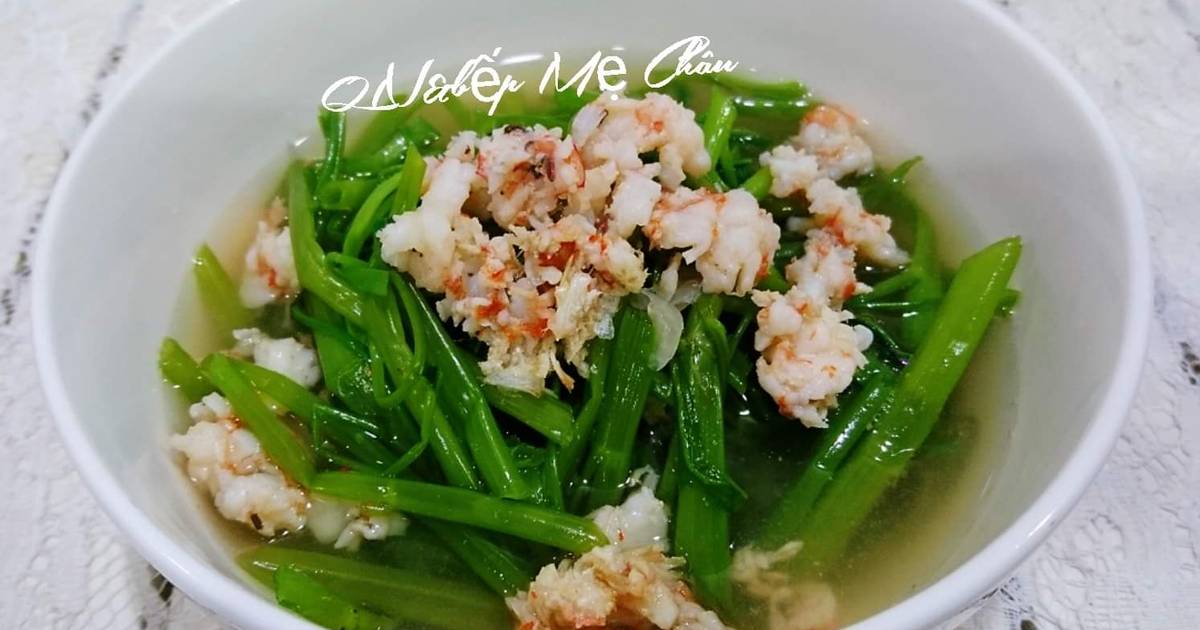 Canh rau muống nấu tôm