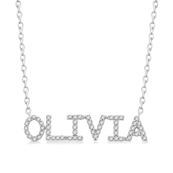 Block 'OLIVIA' Diamond Name Necklace