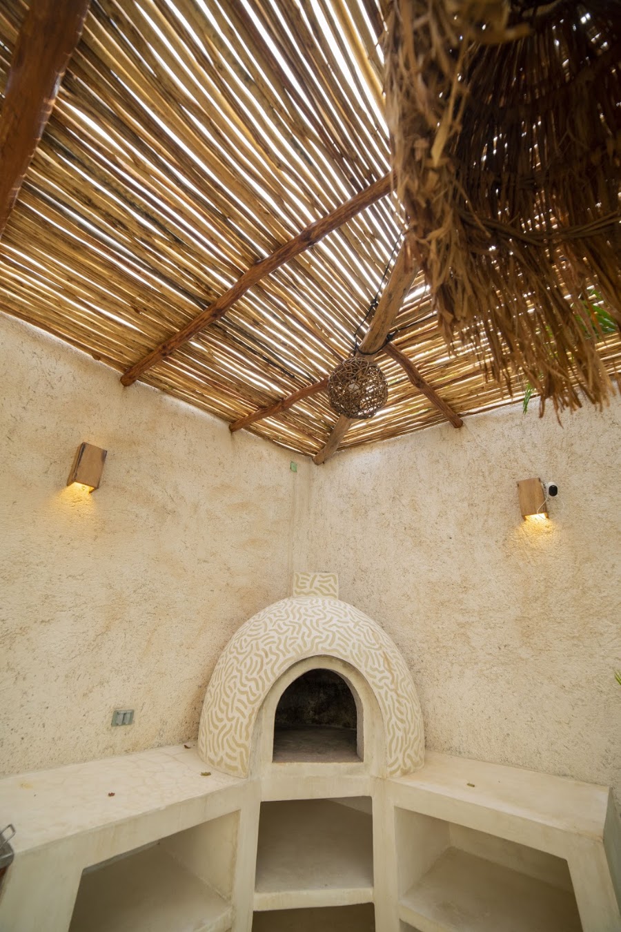 Palapa ceiling and soft light