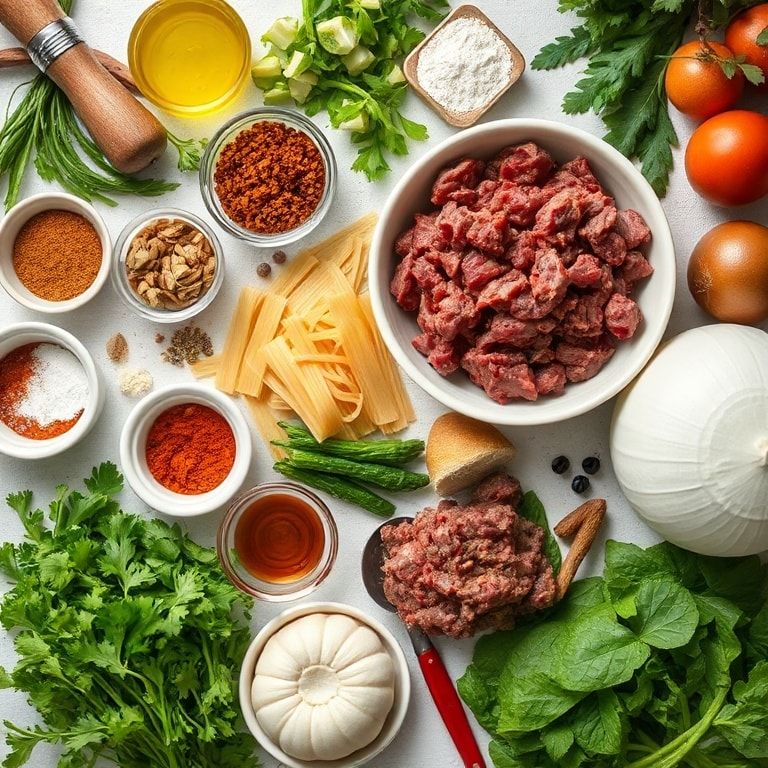 Ingredients for Savory Mongolian Ground Beef Noodles Ready in 30 Minutes - Quick Homemade Comfort