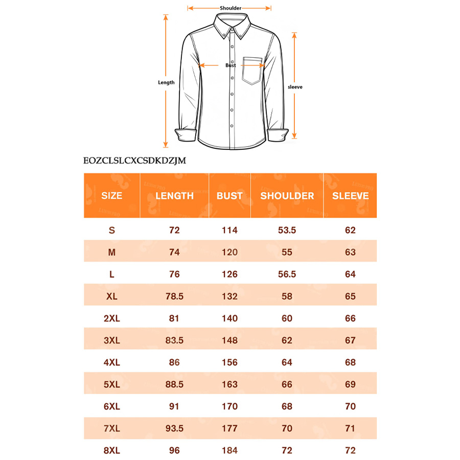 AOP EO Classic Collar Double Layer Long Sleeve Shirt (With Pocket, Slub Linen)